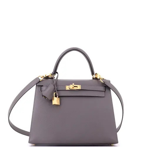 Pre-Owned Hermes Kelly Handbag Grey Epsom with Gold Hardware 25 at Nordstrom, Size Small | Nordstrom