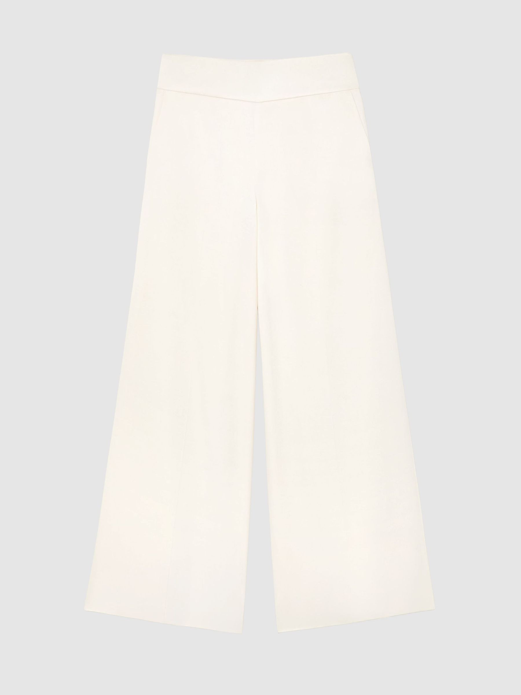 Reiss Petite Wide-Leg Suit Trousers in White - REISS | Reiss UK