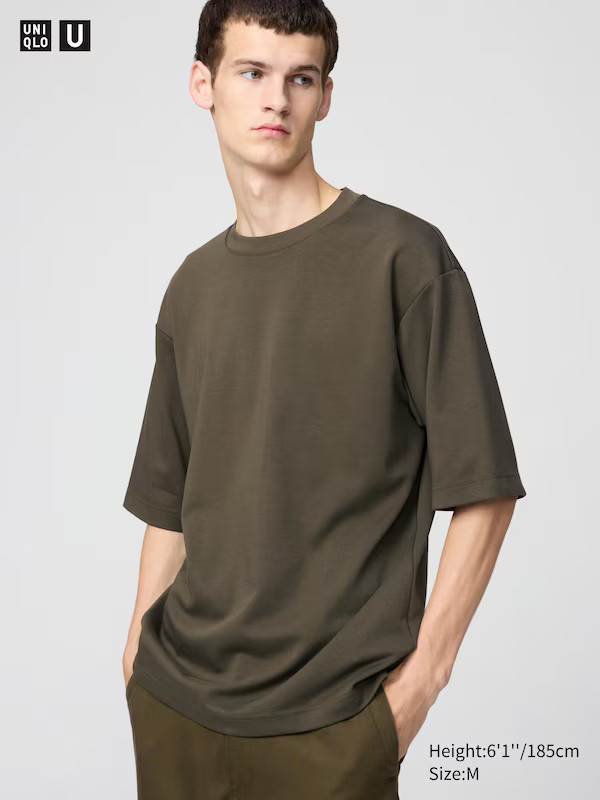 AIRism Cotton Oversized Crew Neck T-Shirt | UNIQLO (UK)