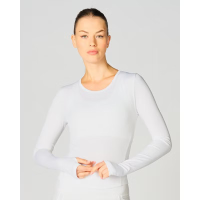 X BY GOTTEX Rib Long Sleeve: Sleek, Versatile Base Layer for All Seasons in White S | Target