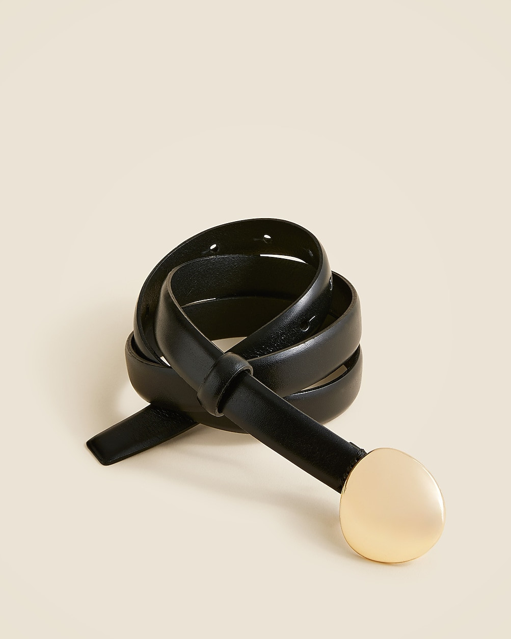 Skinny disc belt in leather | J. Crew US