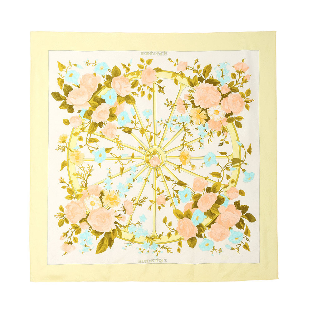 What Goes Around Comes Around Hermès Yellow Romantique Scarf 90 | goop