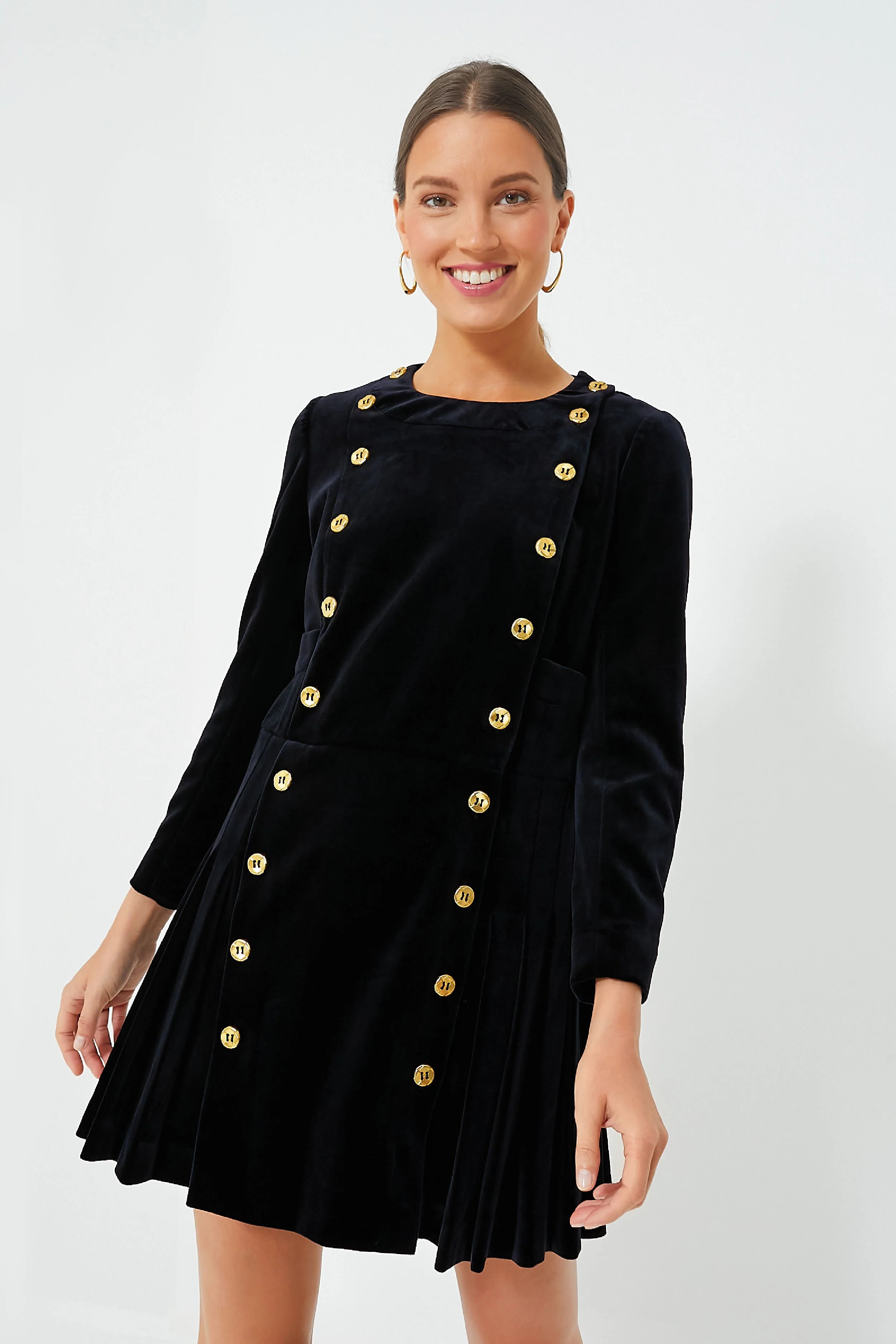 Navy Velvet Whitney Dress | Tuckernuck (US)