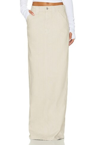 Helsa Workwear Long Skirt in Taupe | FWRD | FWRD 