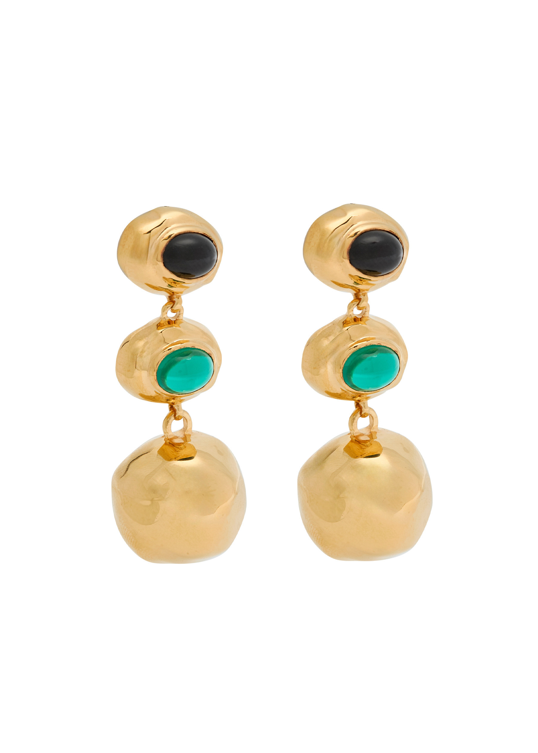 Oval Cabochon 18kt gold-plated drop earrings | Harvey Nichols