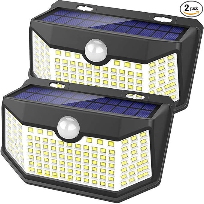 HMCITY Solar Lights Outdoor 120 LED with Lights Reflector and 3 Lighting Modes, Motion Sensor Wal... | Amazon (US)