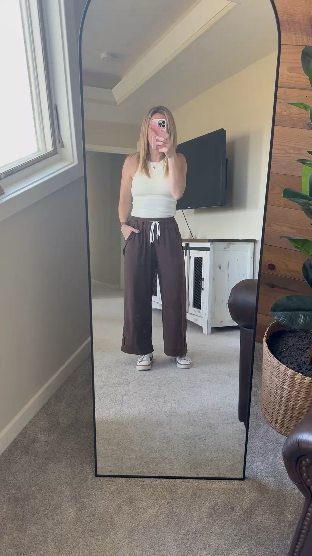 Amazon comfy outfit 
Tank with a Built in bra 
Wide leg comfy pants 
Travel outfit 

#LTKSaleAlert #LTKTravel