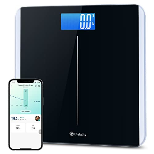 Etekcity Smart Scale for Body Weight and BMI, Bathroom Digital Electronic Weighing Scale for People, Bluetooth Free VeSync APP Connection, Rounded Corner, Accurate to 0.1lb/0.05kg, 400 lbs, Black | Amazon (US)