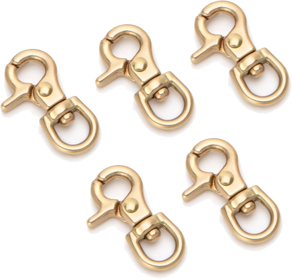 WUTA Solid Brass Trigger Snap Hooks Lobster Clasps Swivel Trigger Snap Hooks for Straps Bags Belt... | Amazon (US)