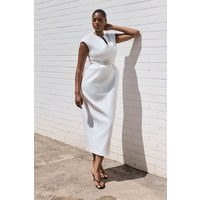 Livia V Neck Linen Maxi Dress / White | MESHKI | S | MESHKI US