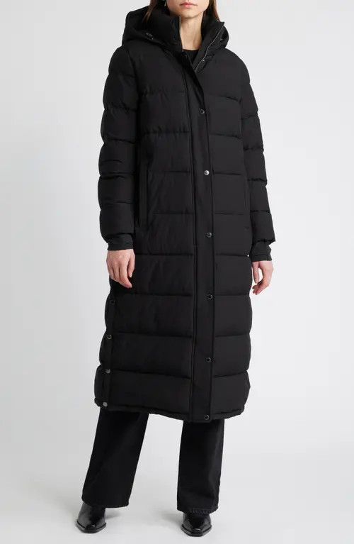 bcbg Long Puffer Coat in Black at Nordstrom, Size Large | Nordstrom