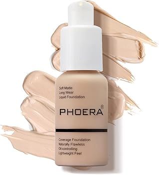 PHOERA Foundation Makeup Naturally Liquid Foundation Full Coverage Mattle Oil-Control Concealer 8... | Amazon (US)