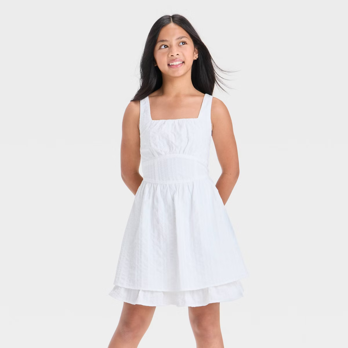 Girls' Ruched Fit & Flare Empire Waist Mini Dress - art class™ | Target