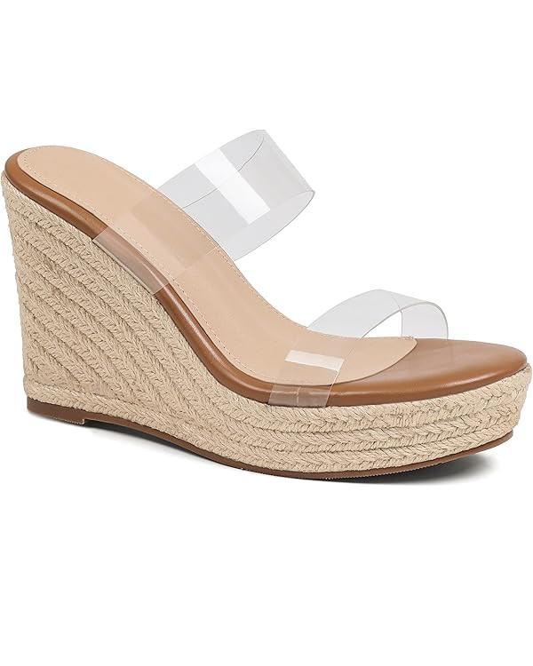 mikarka Women's Slip-On Espadrille Wedge Sandals | Comfortable Open Toe Platform Slides for Summe... | Amazon (US)