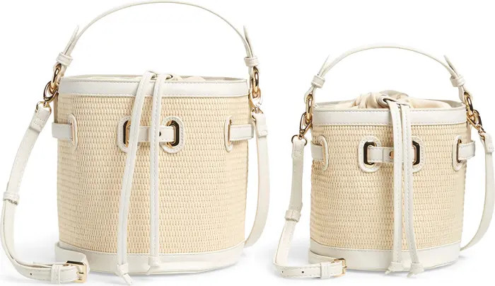 Mali + Lili Gina Set of 2 Twinning Straw Bucket Bags | Nordstromrack | Nordstrom Rack