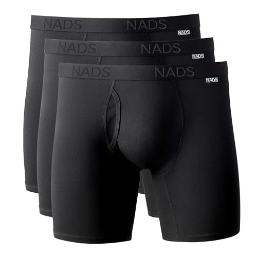 NADS Organic Cotton Boxer Briefs – Soft & Breathable Men's Underwear with Tagless, No-Roll Waistband – No Harsh Chemicals, Hormone-Safe & Non-Toxic Materials to Protect Your Package – Black 3pk, Large | Amazon (US)