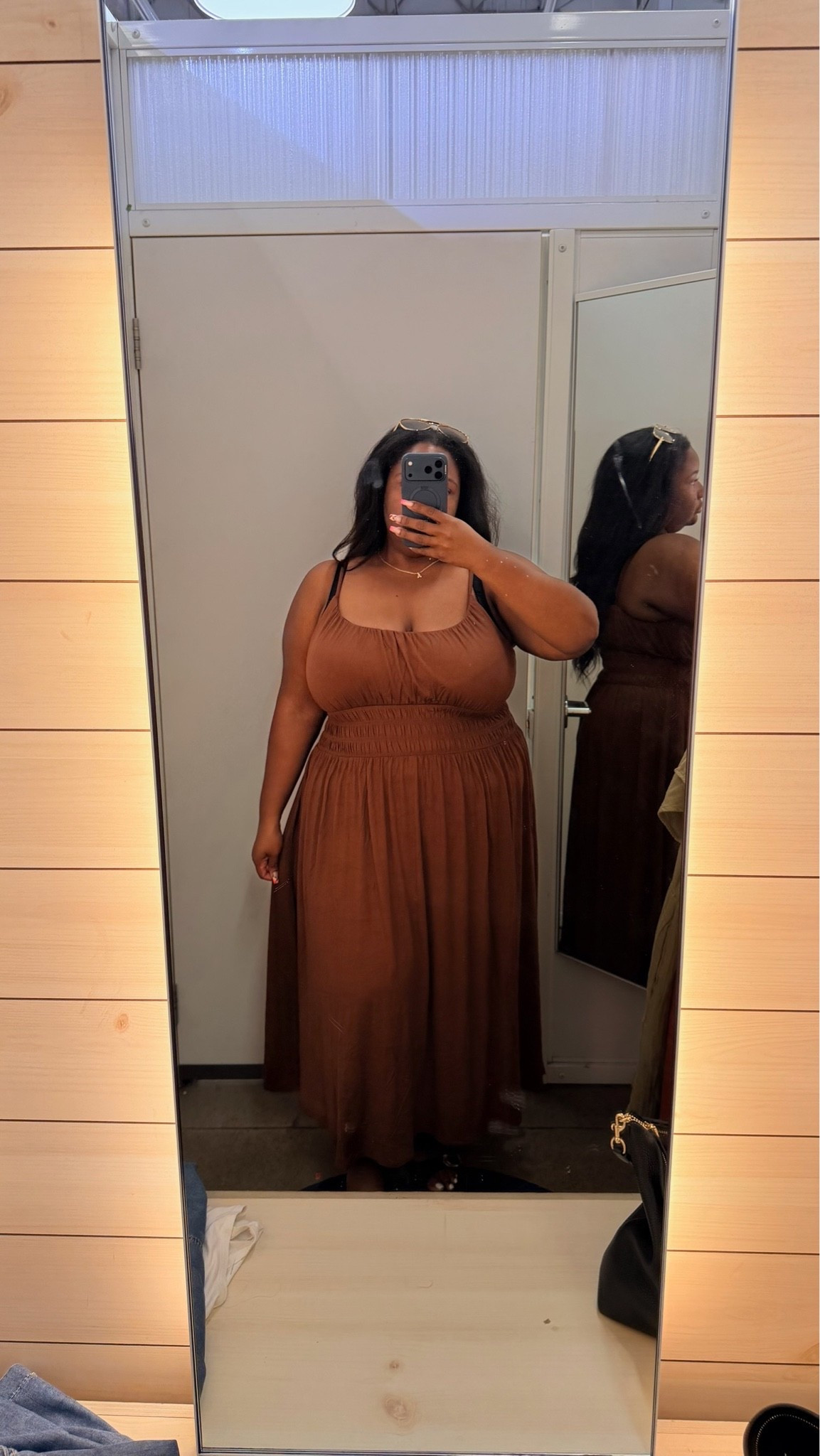 Fit & Flare Jersey Smocked-Waist Midi Dress. Sizing goes up to a 4X.

#LTKootd #LTKgrwm #LTKPlusSize