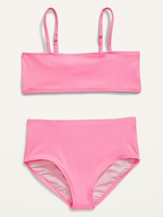 Rib-Knit Bandeau Bikini Swim Set for Girls | Old Navy (US)