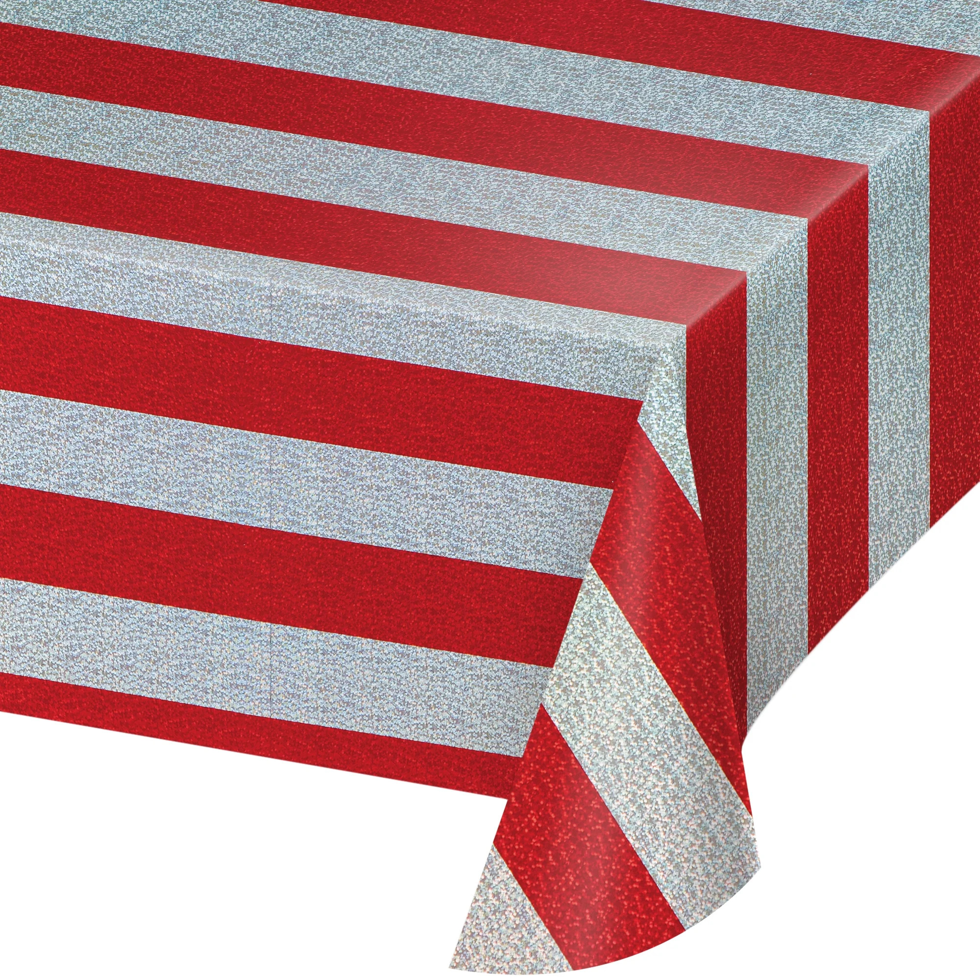 Way to Celebrate Patriotic 54" x 108" Prismatic Stripes Plastic Tablecloth 1 ct - Walmart.com | Walmart (US)