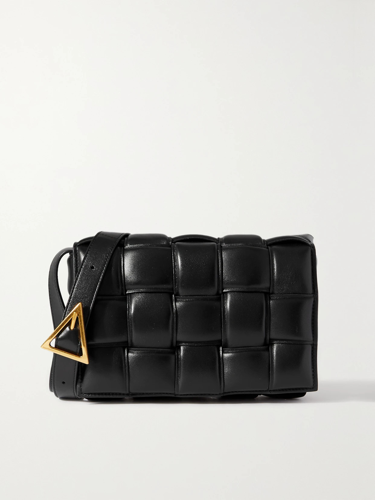 Bottega Veneta - Cassette Medium Padded Intrecciato Leather Shoulder Bag - Black | NET-A-PORTER (US)