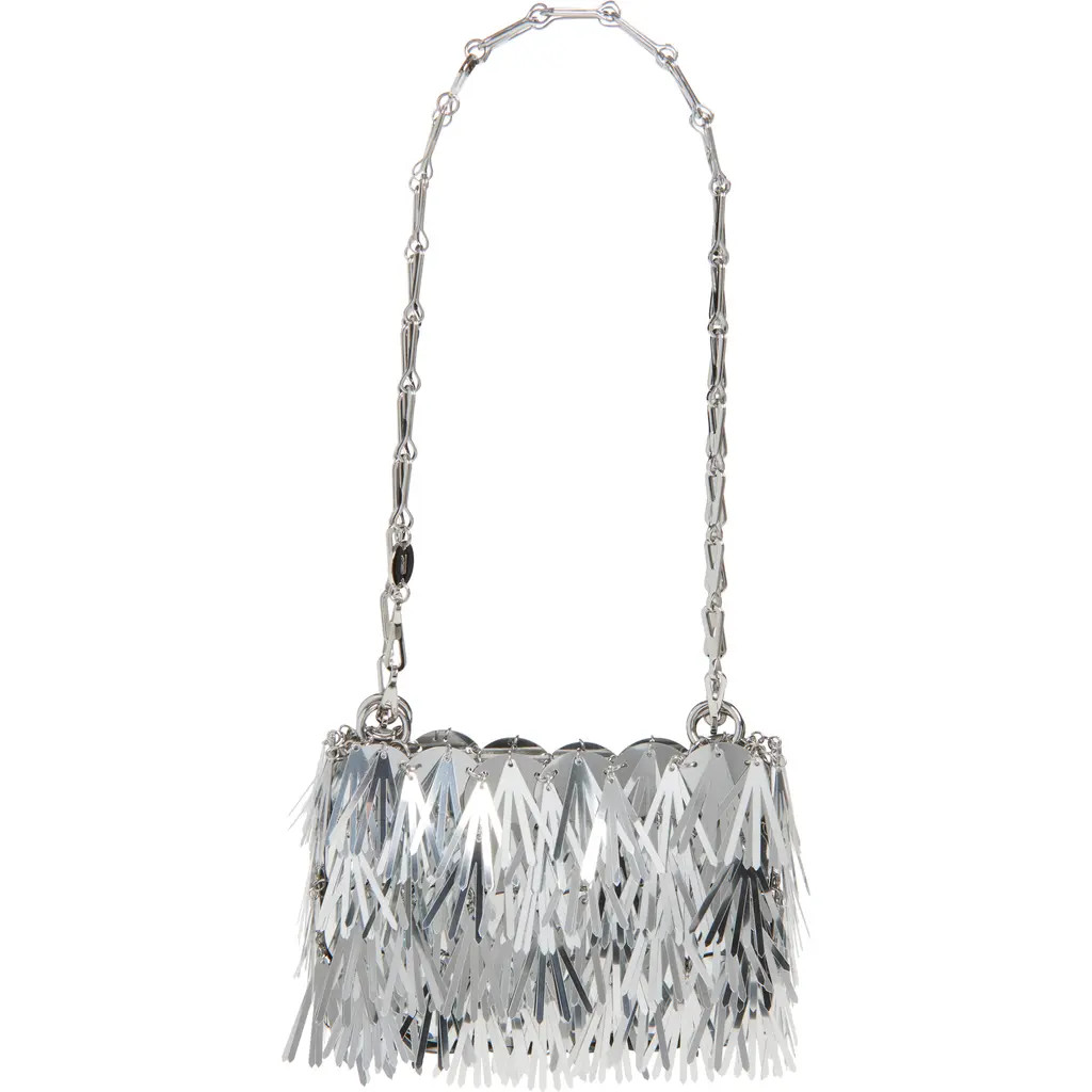 Rabanne Nano 1969 Paillette Shoulder Bag in Silver at Nordstrom | Nordstrom