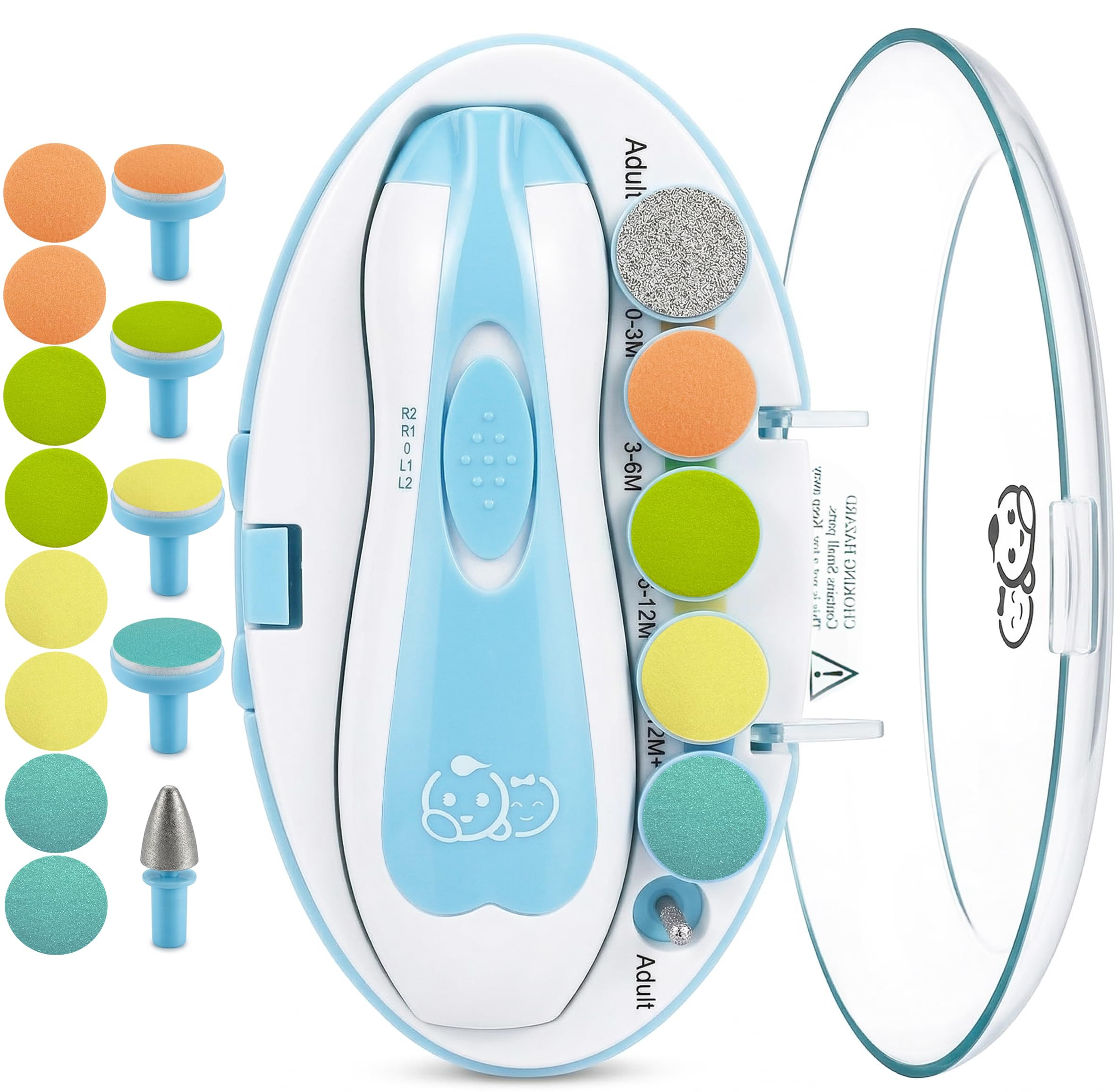 Royal Angels Upgraded 21 in 1 Baby Nail Trimmer with Labeled Case, 13 Extra Replacement Pads, Saf... | Amazon (US)