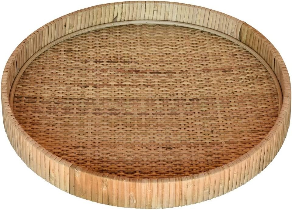 HomArt 5219-0 Cayman Large Tray, 13.50-inch Diameter, Natural, Rattan | Amazon (US)