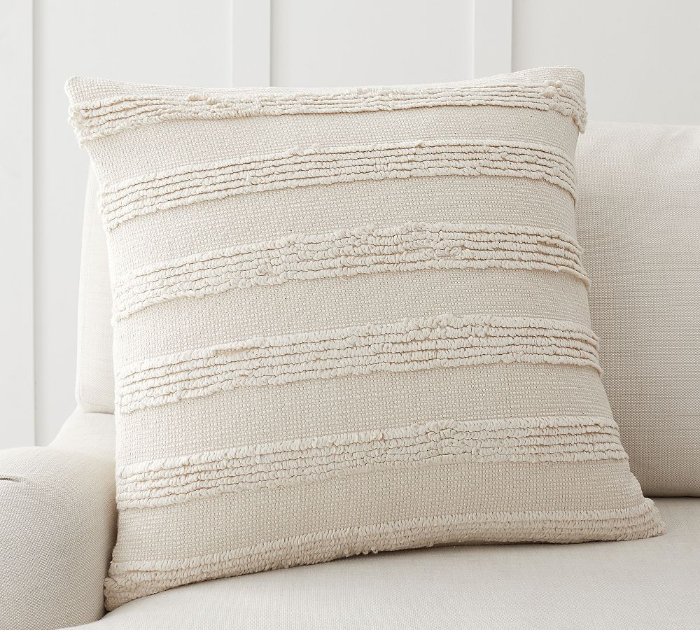 Damia Handwoven Textured Pillow Cover | Pottery Barn (US)