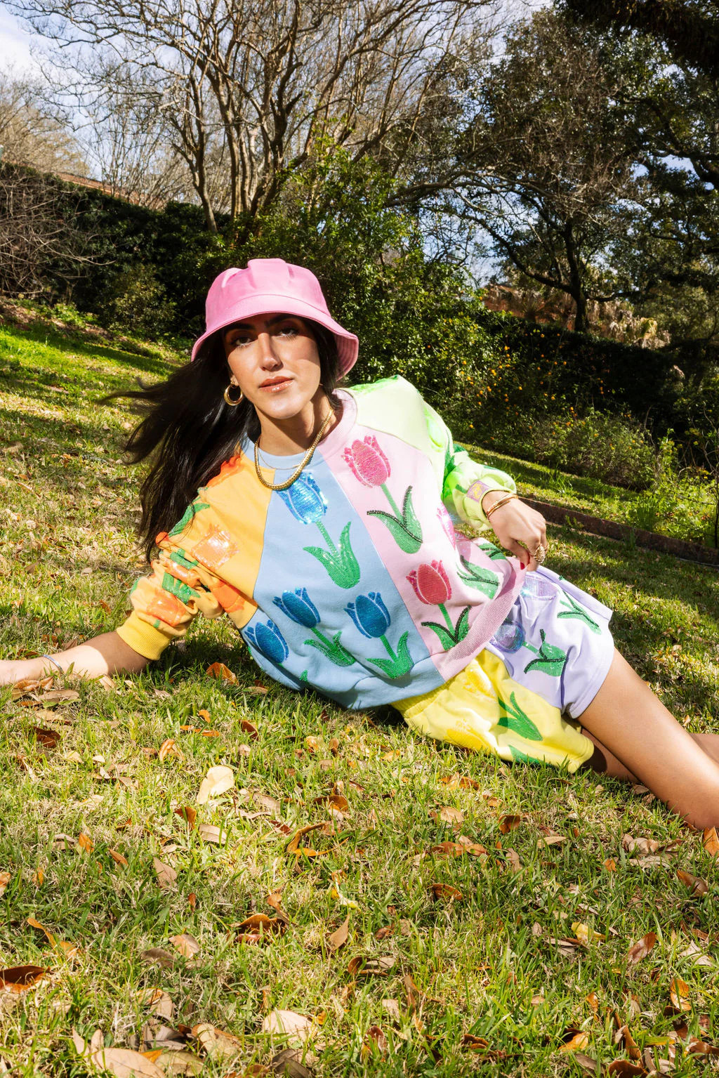 Neon Colorblock Tulip Sweatshirt | Queen of Sparkles