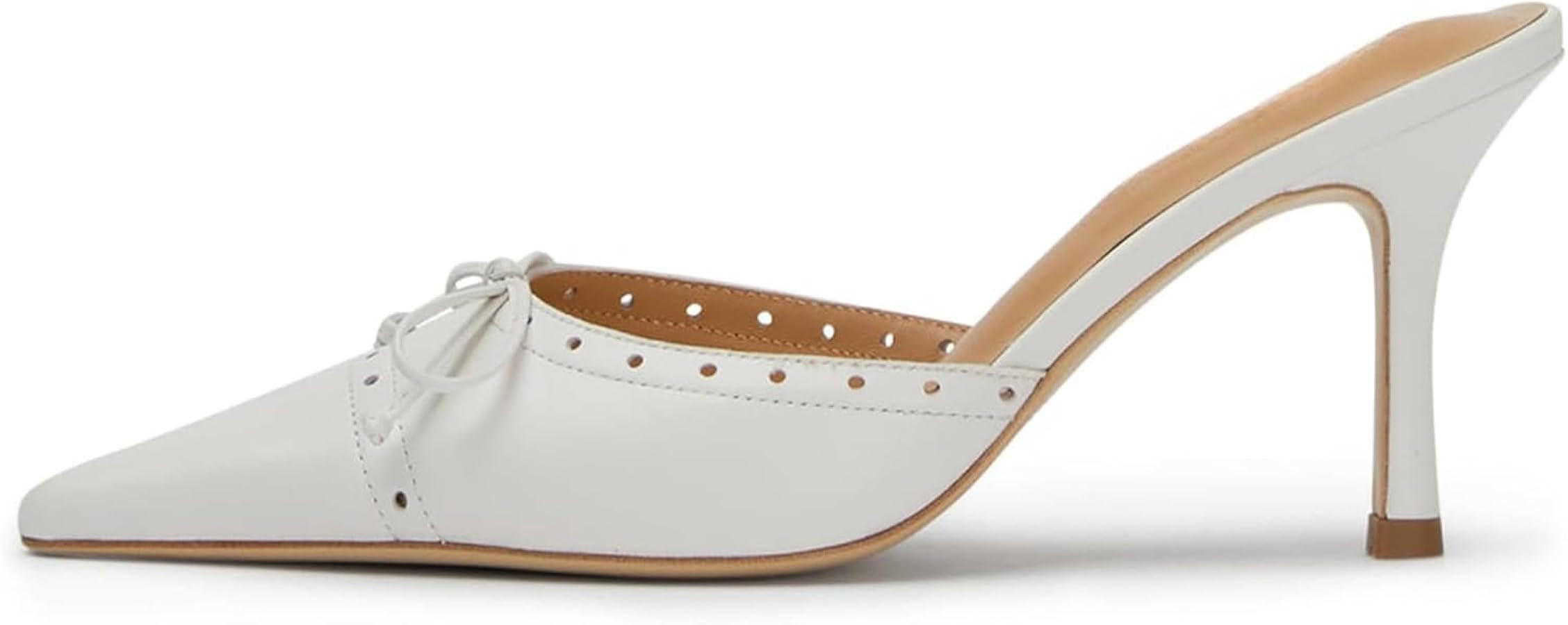 Kitten Heels for Women Dressy Pointed Toe Bow Heeled Sandals Vintage Mules Sexy Stiletto Heel Cas... | Amazon (US)