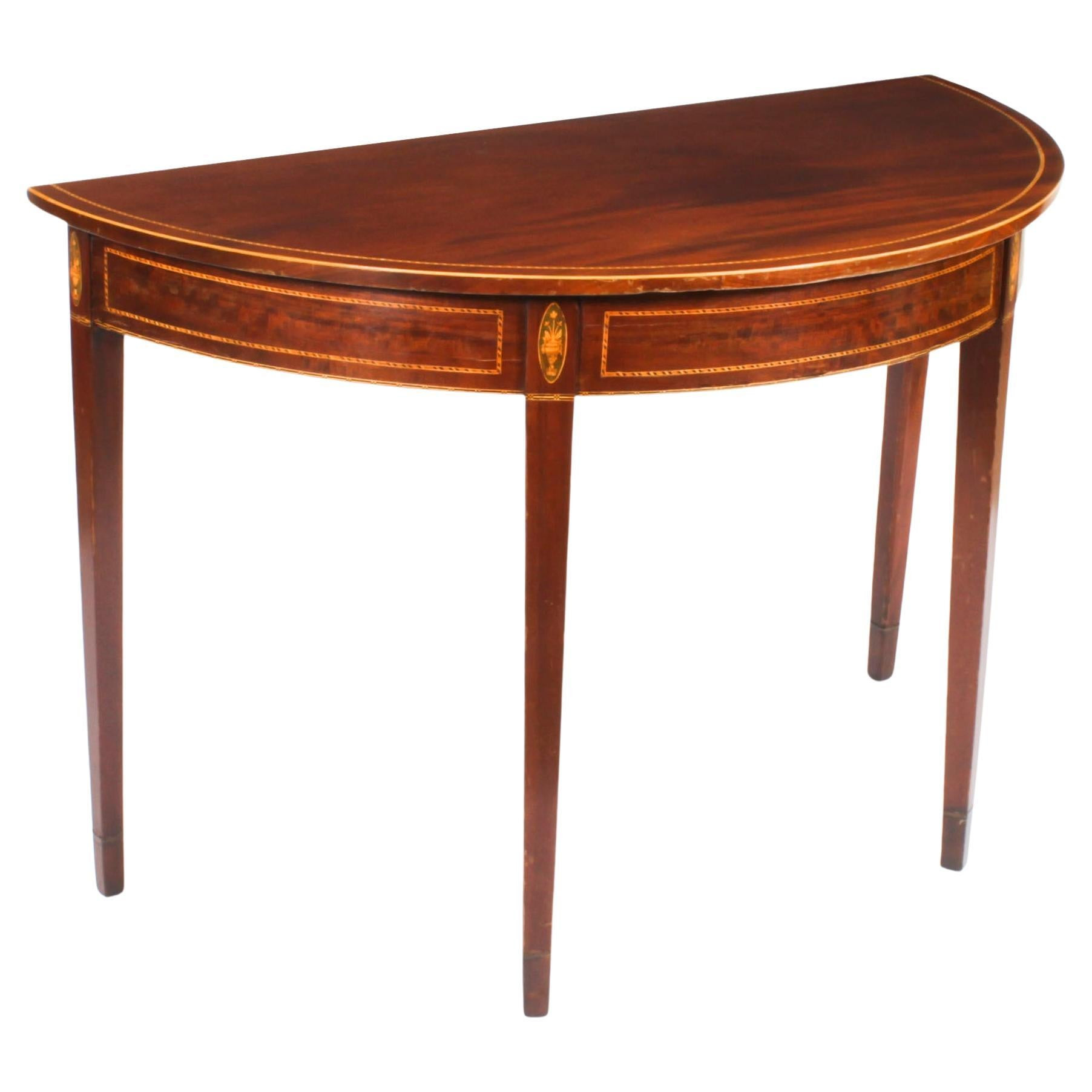 Antique George III Demi Lune Console Side Hall Table 18th C | 1stDibs