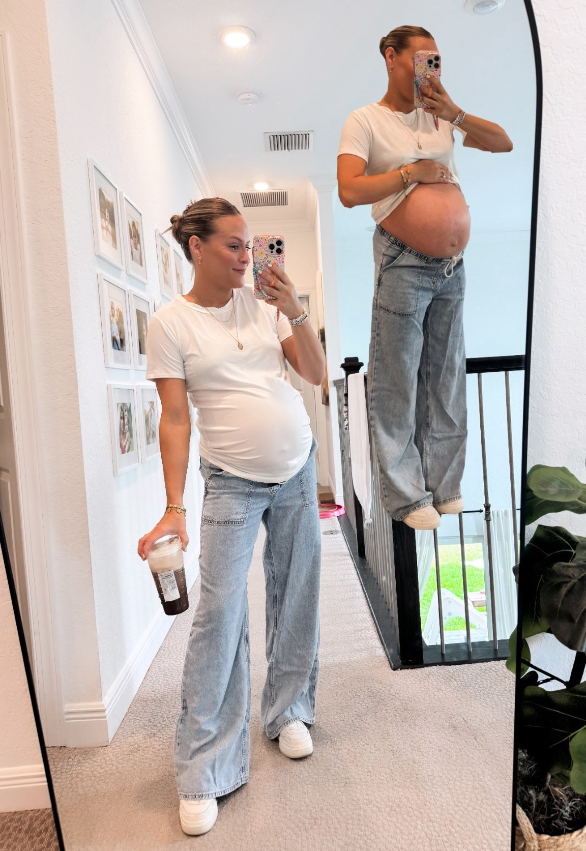 Simple bump outfit non maternity! Jeans on SALE & 33 weeks pregnant, wearing my true size small still very comfortable! 

#LTKmomlife #LTKootd #LTKBump