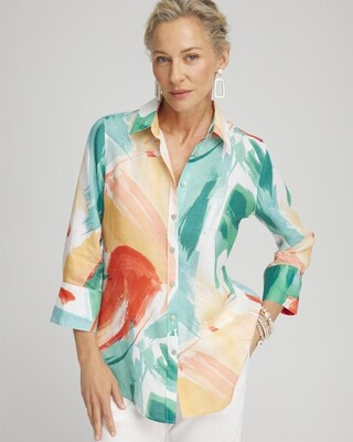 No Iron™ Linen Abstract Shirt | Chico's
