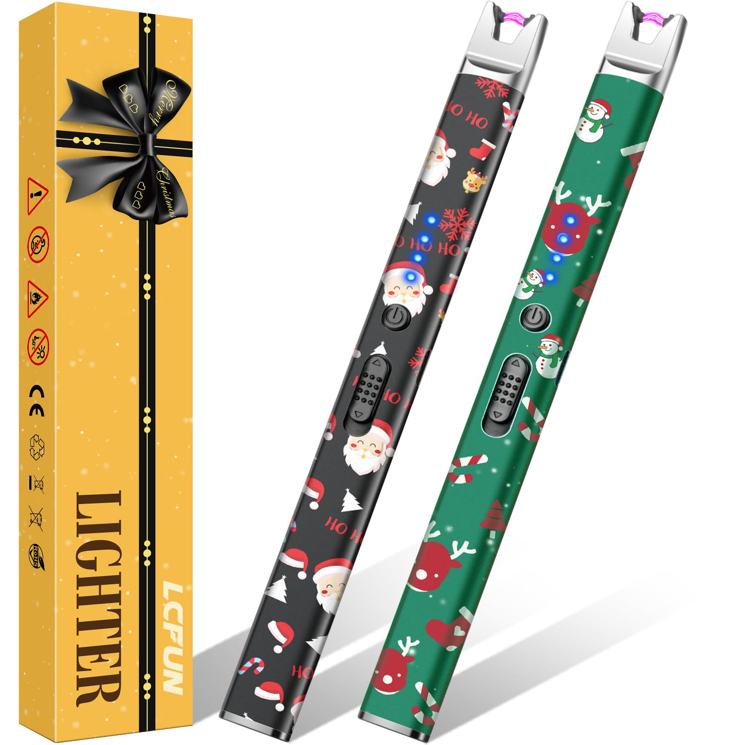 LcFun 2 Pack Candle Lighter, Christmas Stocking Stuffers Gifts for Women Mom Men, Electric USB Re... | Amazon (US)