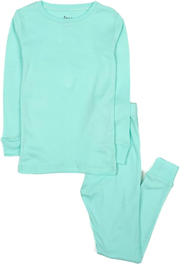 Leveret Kids Pajamas Boys & Girls Solid Colors 2 Piece Pajama Set 100% Cotton (Size 2-14 Years) | Amazon (US)