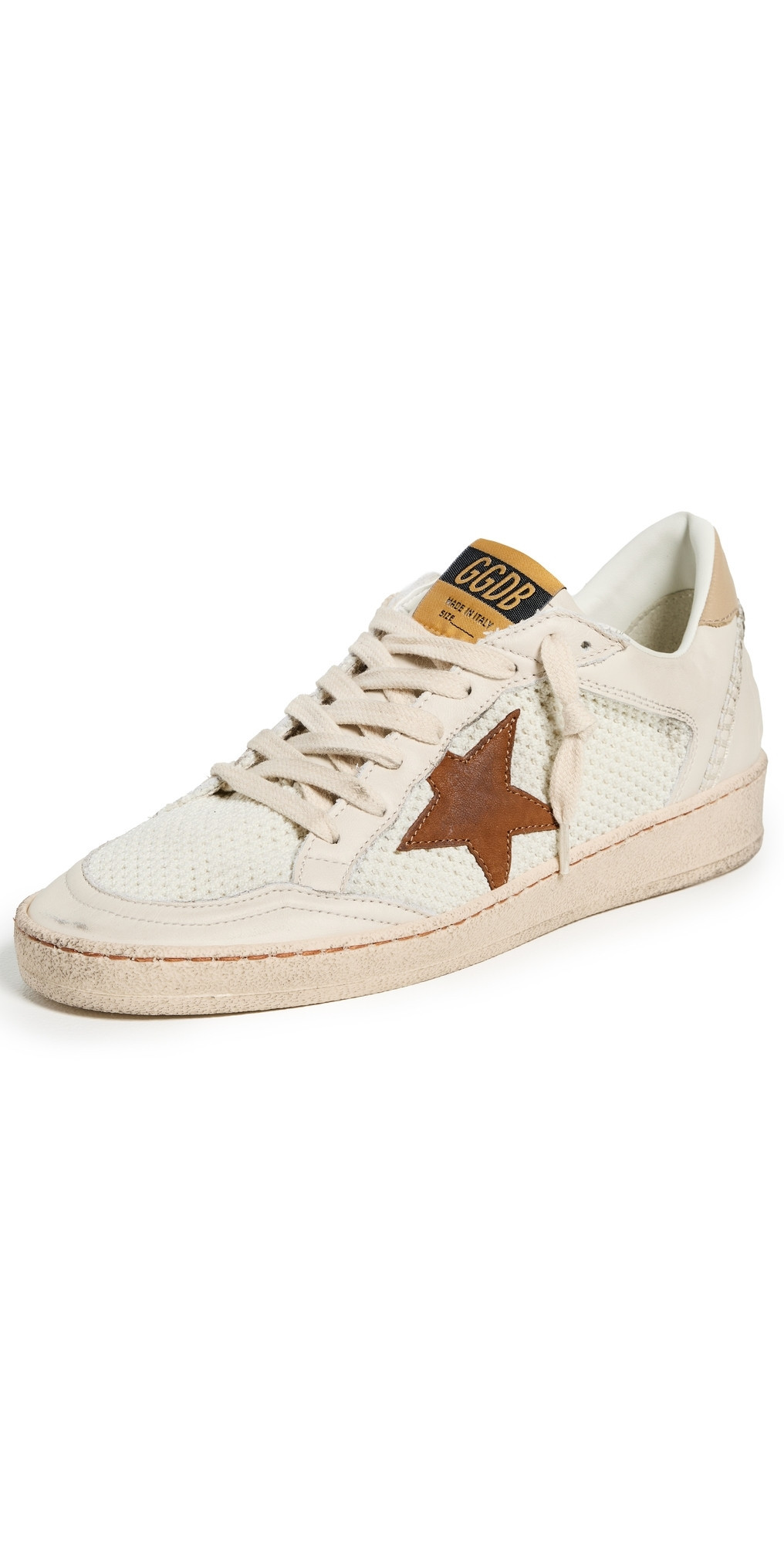 Golden Goose Ballstar Net and Leather Sneakers White/Buttercream/Terra Di Sie 39 | Shopbop