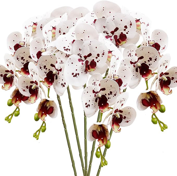 HinyoCo 5 Pcs Artificial Orchid Flowers,Artificial Phalaenopsis Flowers 32 Inch Stem Plants for H... | Amazon (US)