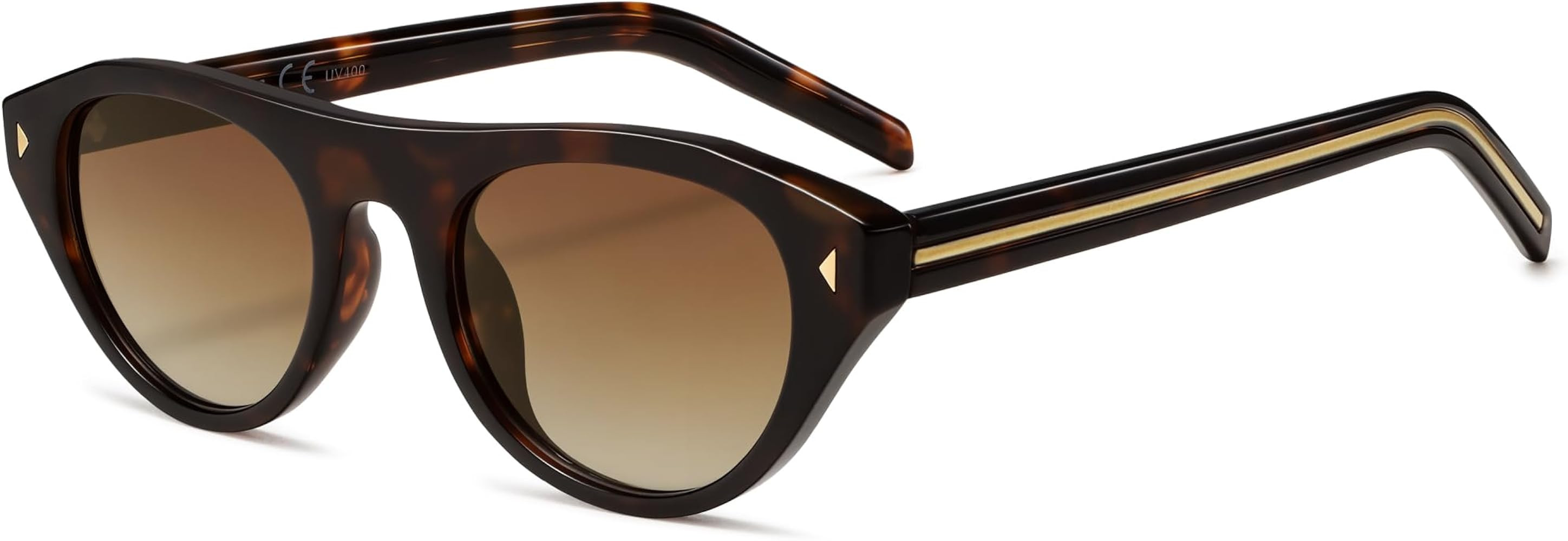 VANLINKER Retro Small Oval Sunglasses for Women Men Trendy Narrow Round Cateye Shades VL9915 | Amazon (US)
