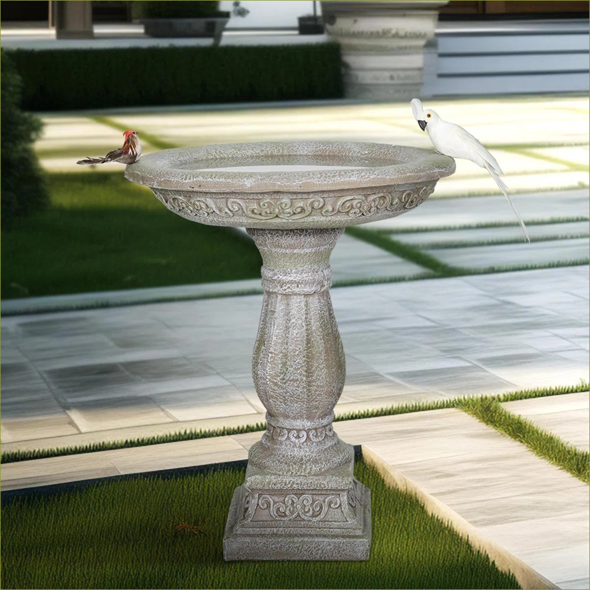 Bird Bath For Outside, 23.8 In  Freestanding Birdbaths For Outdoors, Bird Bath Feeder Bowls For G... | Wayfair North America