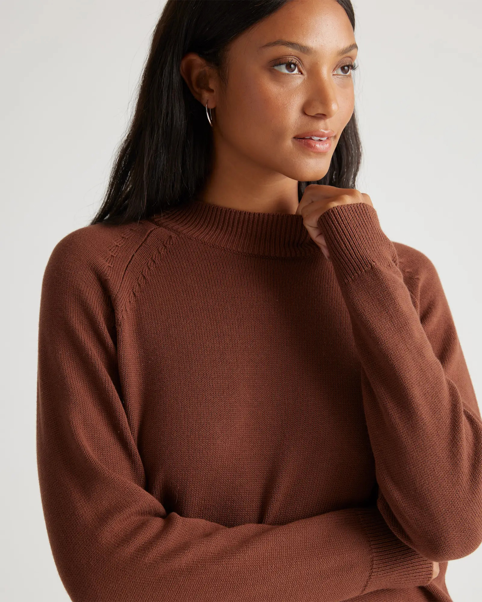 100% Organic Cotton Mock Neck Sweater | Quince