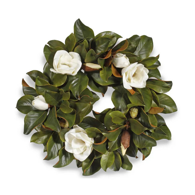 Magnolia Blossom Faux Wreath | Cailini Coastal