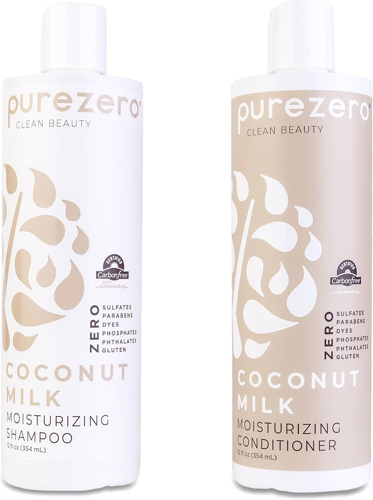Purezero Coconut Milk Shampoo & Conditioner Set - 100% Vegan & Cruelty Free - Intense Hydration &... | Amazon (US)