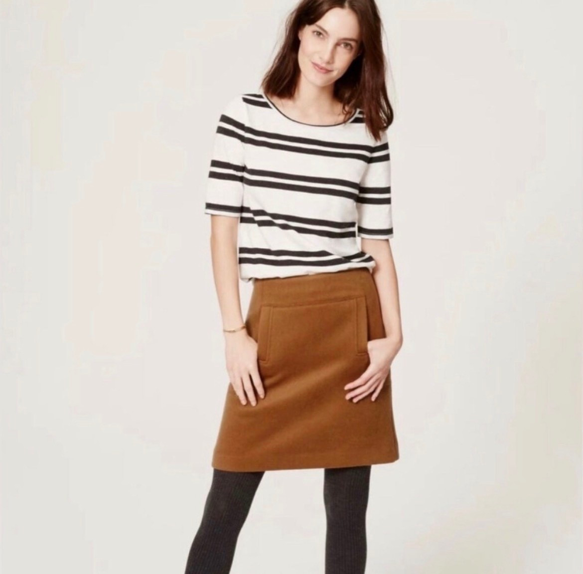 Thrift finds | Ann Taylor Loft Camel Wool Blend A-line Mini Skirt Sz 0 | Similar finds