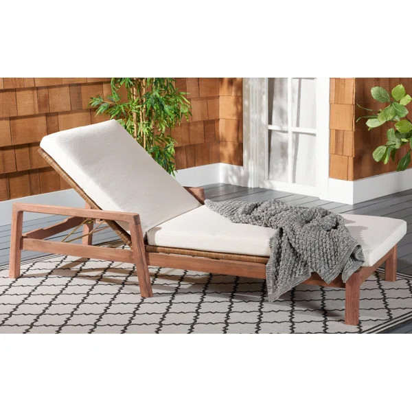 Alissha 31.9'' Long Reclining Eucalyptus Single Chaise with Cushions | Wayfair North America