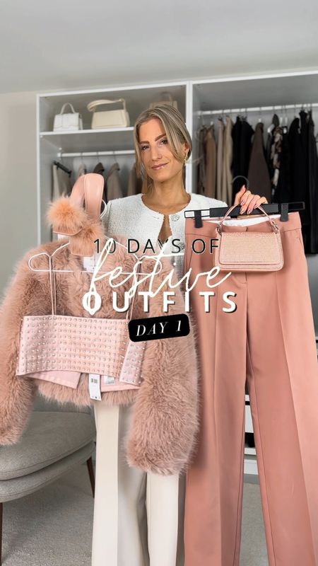 10 days of festive outfits ✨ Starting with this stunning pink set. Wearing top S, pants size 32, jacket size S but could’ve worn M, I’d suggest sizing up if you’re 5’7/171 or taller. 

Read the size guide/size reviews to pick the right size.

Leave a 🖤 to favorite this post and come back later to shop

Party outfit, party look, mango, embellished top, sequin top, rhinestone top, full length trousers, pink trousers, feather heels, faux fur jacket, rhinestone bag, clutch, crop top 

#LTKHoliday #LTKparties #LTKSeasonal