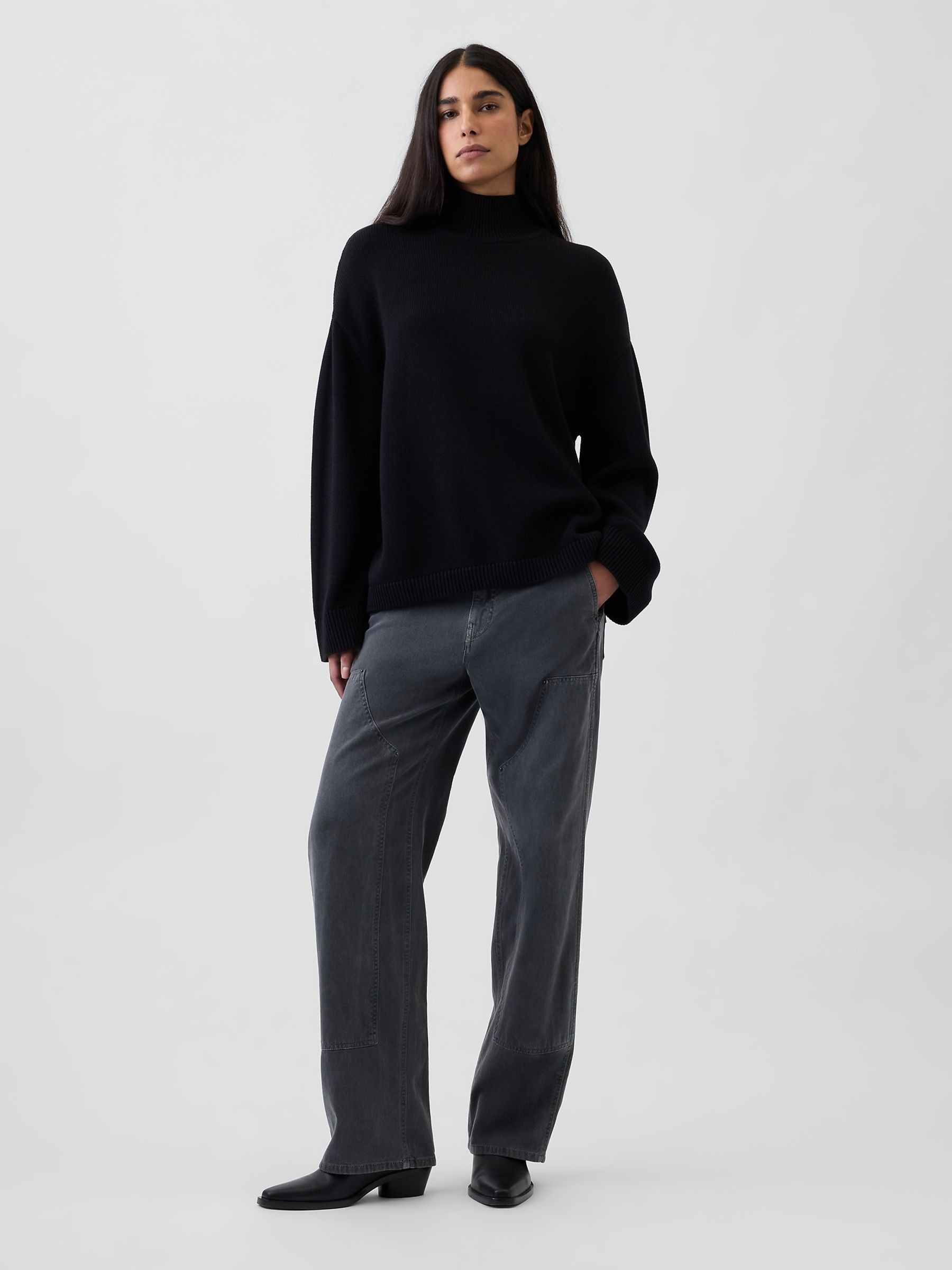 Black Oversized Turtleneck Jumper | Gap | GAP UK