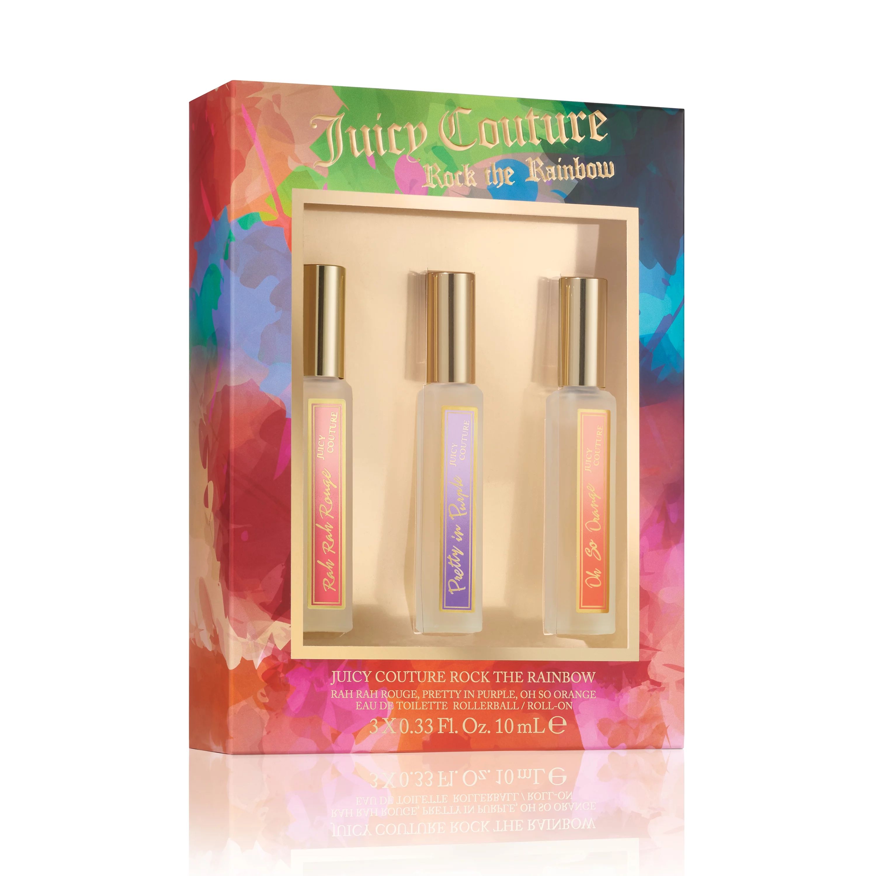 ($66.00 Value) Juicy Couture Rock the Rainbow 3 Piece Rollerball Coffret, Perfume for Women, 0.33... | Walmart (US)