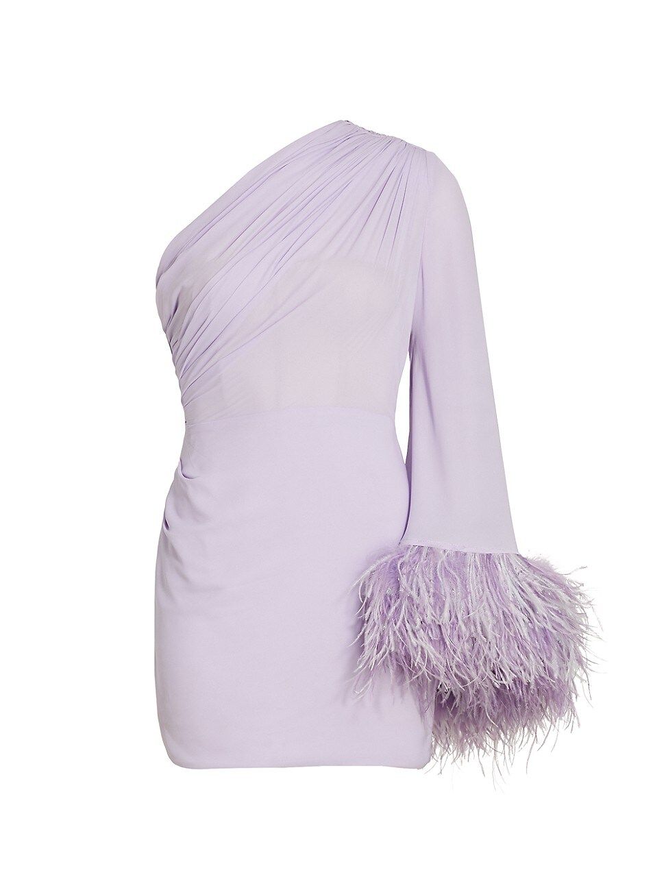 Women's Fire Feathered One-Sleeve Minidress - Lilac - Size XS - Lilac - Size XS | Saks Fifth Avenue