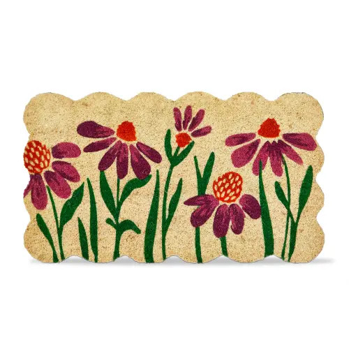 tag Scallop Coneflower Non-Slip Coir Mat Multi Coir Everyday in Brown at Nordstrom, Size Medium | Nordstrom