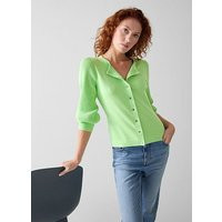Ally Green Cotton Ridge Stitch Cardigan Apple, Apple | L.K. Bennett (UK)